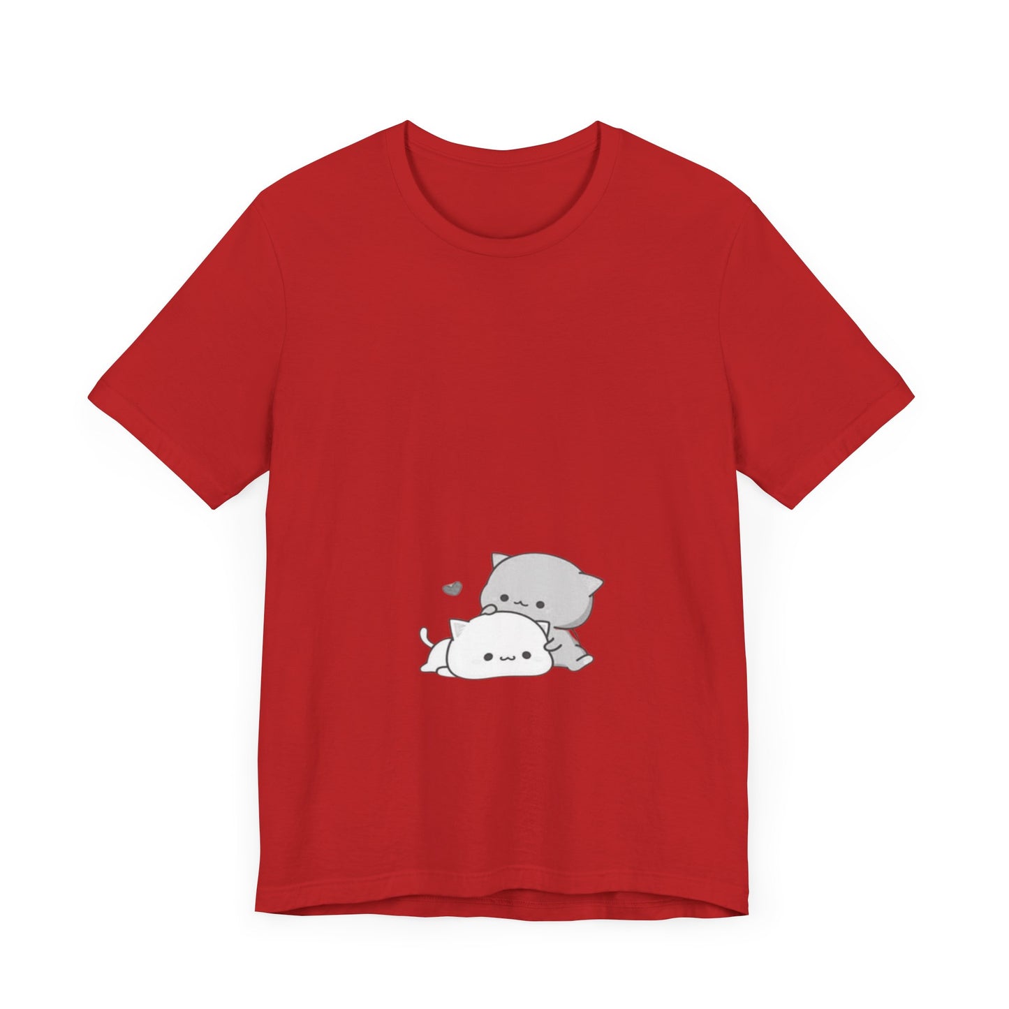 "Double the Cuteness: Cute Two Cats Unisex Jersey Short Sleeve Tee - Double the Feline Fun in Your Wardrobe!"