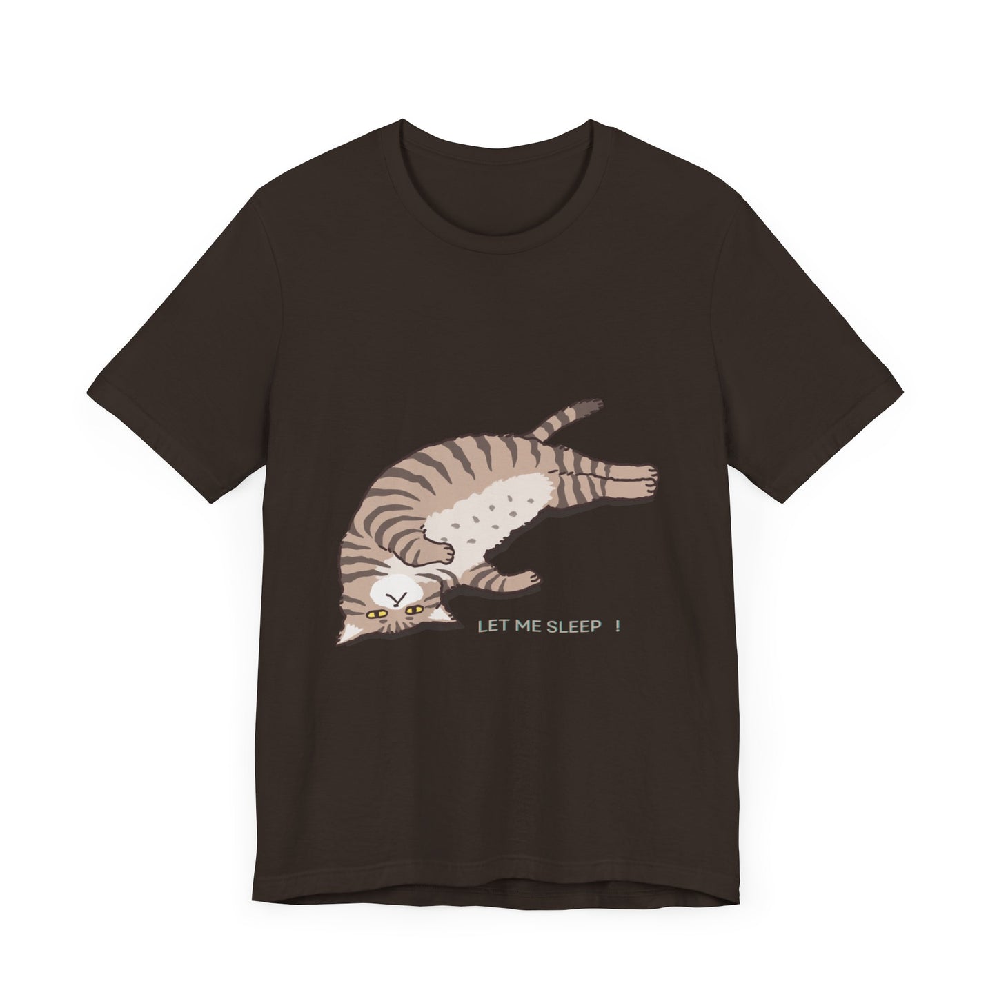 "Dreamy Comfort: SLEEPY Cat Unisex Jersey Short Sleeve Tee - Cozy Up with Feline Serenity!"