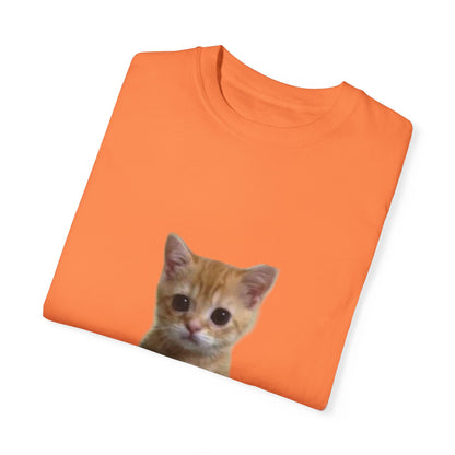 "Adorable Feline Charm: Cute Cat Unisex Garment-Dyed T-shirt - Wear Your Love for Cats in Style!"