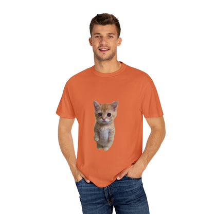 "Adorable Feline Charm: Cute Cat Unisex Garment-Dyed T-shirt - Wear Your Love for Cats in Style!"