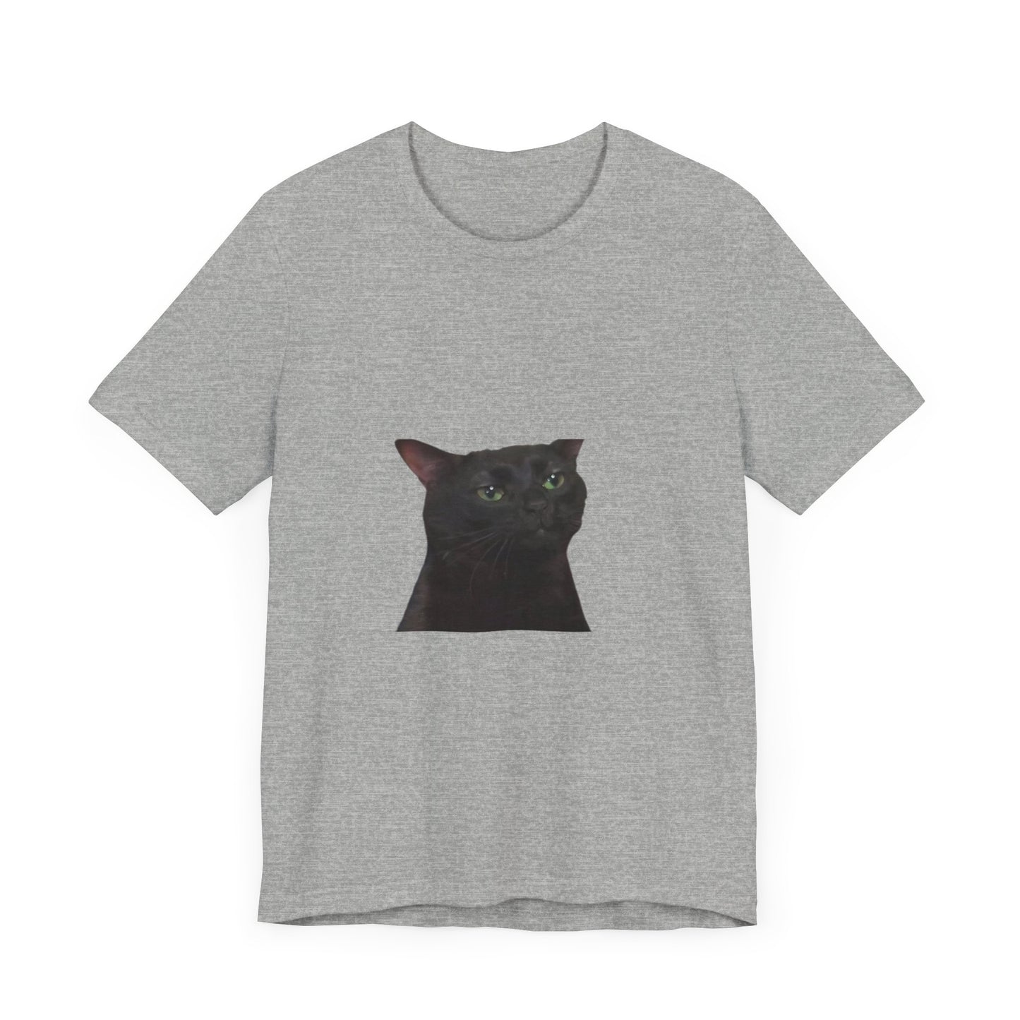 "Expressive Elegance: Sad Cat Unisex Jersey Short Sleeve Tee - Wear Your Emotions with Feline Grace!"