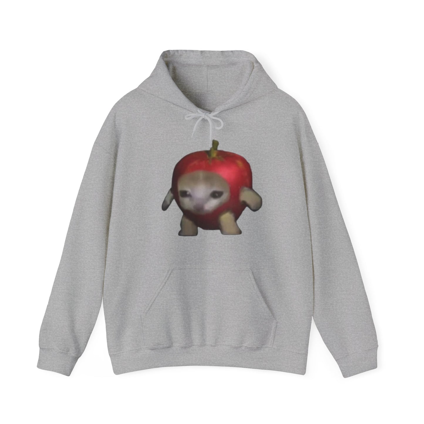 "Whimsical Apple Cat Delight: Unisex Heavy Blend™ Hooded Sweatshirt for Feline Fans!"