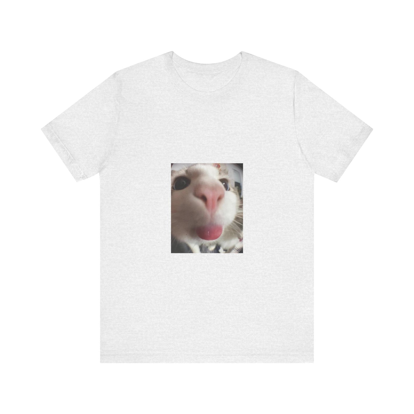 "Whimsical Whiskers: Silly Cat Unisex Jersey Short Sleeve Tee - Embrace Playful Feline Fun!"