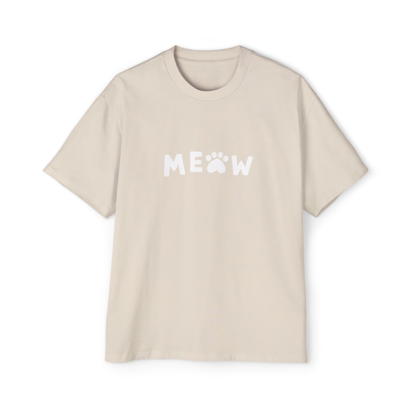 "Purrfect Crew: Men's Heavy Oversized Tee - Join the CAT GANG in Style!"