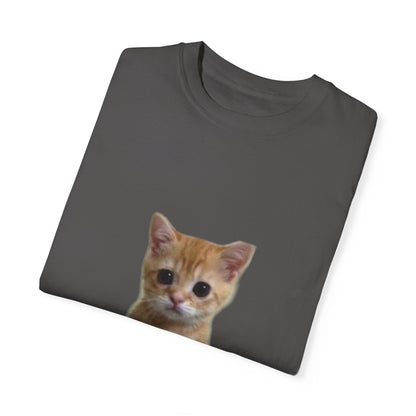 "Adorable Feline Charm: Cute Cat Unisex Garment-Dyed T-shirt - Wear Your Love for Cats in Style!"