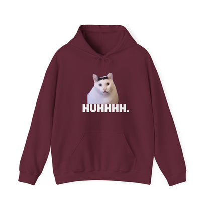 "HUH CAT Coolness: Unisex Heavy Blend™ Hooded Sweatshirt - Express Your Puzzled Purrfection in Style!"