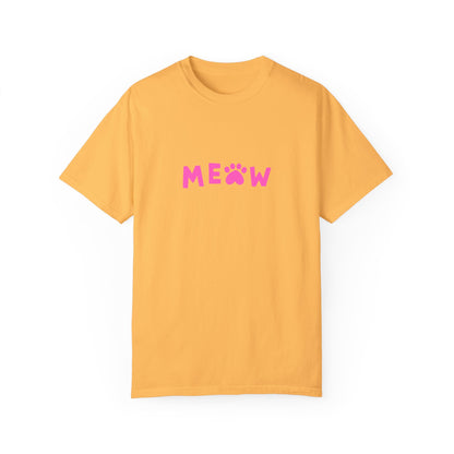 "Meow in Style: Unisex Garment-Dyed T-shirt - Let Your Inner Cat Lover Shine!"