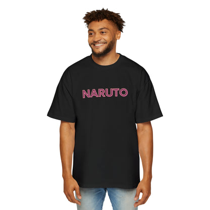 "Legendary Power: Naruto Nine Tail Fox Men's Heavy Oversized Tee - Unleash Your Inner Ninja with Style!"