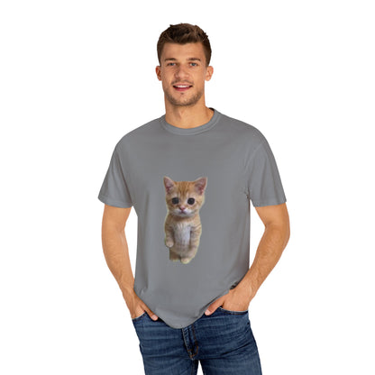 "Adorable Feline Charm: Cute Cat Unisex Garment-Dyed T-shirt - Wear Your Love for Cats in Style!"