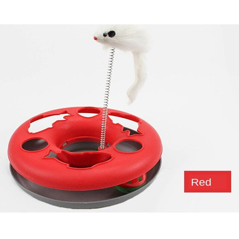 Funny Cat Toys Interactive Pet Cat Toy Disc Cat Toys Mouse Cat Toys Mouse Crazy Ball Training Amusement Plate Cat Toy Feather