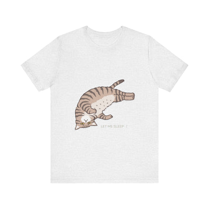 "Dreamy Comfort: SLEEPY Cat Unisex Jersey Short Sleeve Tee - Cozy Up with Feline Serenity!"