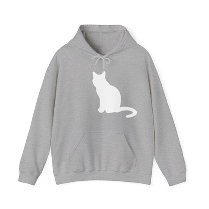 "Classic Cat Comfort: Plain White Cat Unisex Heavy Blend™ Hooded Sweatshirt - Timeless Style for Feline Enthusiasts!"