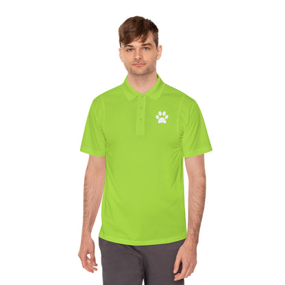 "Paws for Attention: Cat Paw Single Men's Sport Polo Shirt - Sporty Style with a Feline Flair!"