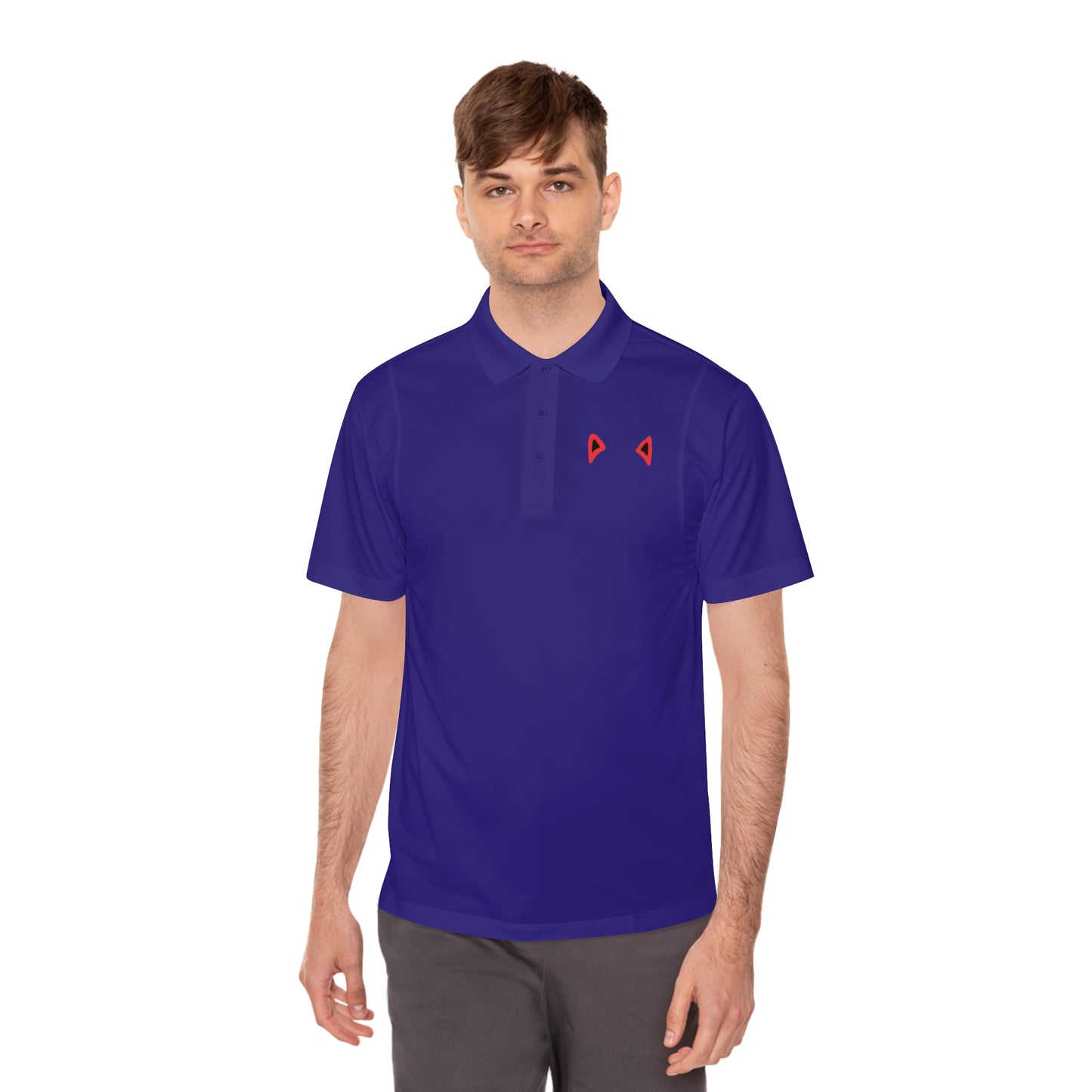 "Feline Flair: Men's Sport Polo Shirt with Cat Ears - Unleash Your Inner Cattitude!"