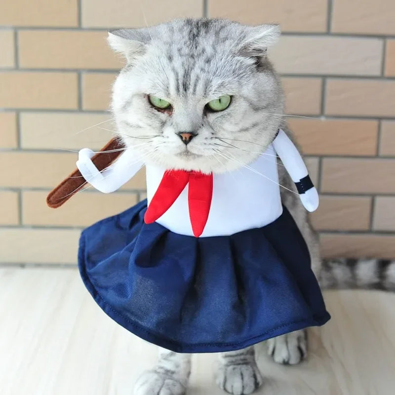 Cat Clothes, Japanese High School Uniform Inspired Cat Attire, Cat Costume (A3436)