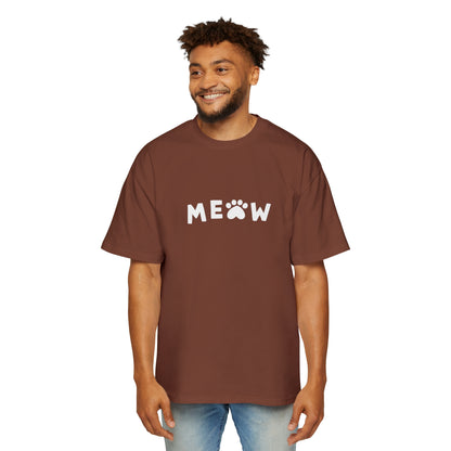 "Purrfect Crew: Men's Heavy Oversized Tee - Join the CAT GANG in Style!"