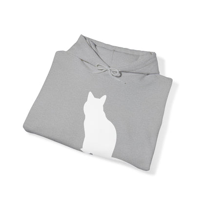 "Classic Cat Comfort: Plain White Cat Unisex Heavy Blend™ Hooded Sweatshirt - Timeless Style for Feline Enthusiasts!"