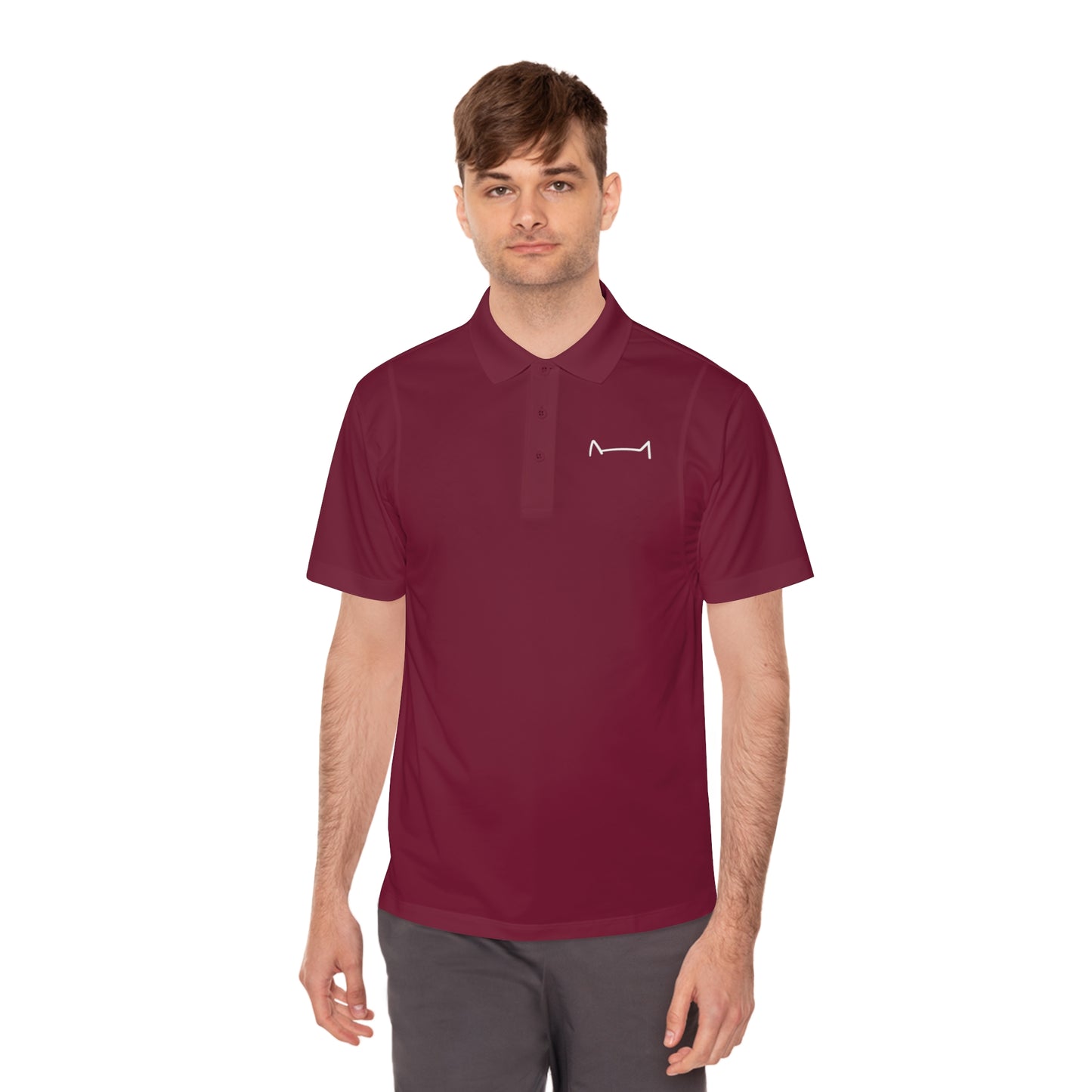 "Feline Elegance: Men's Sport Polo Shirt with Cat Logo - Elevate Your Style with Purr-fect Sophistication!"