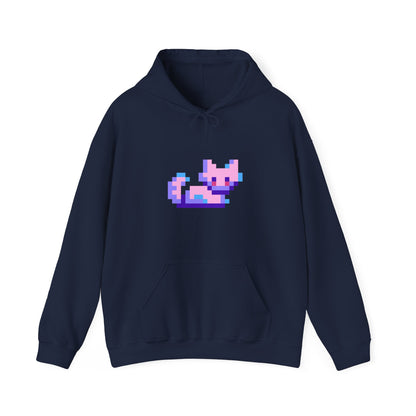 "Glitch Cat Coolness: Unisex Heavy Blend™ Hooded Sweatshirt - Add a Digital Twist to Your Feline Fashion!"