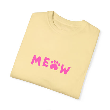 "Meow in Style: Unisex Garment-Dyed T-shirt - Let Your Inner Cat Lover Shine!"