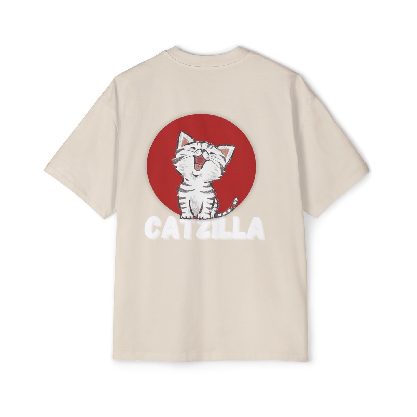 "Roar of Style: CATZILLA Men's Heavy Oversized Tee - Unleash Your Feline Fury with Fashion!"