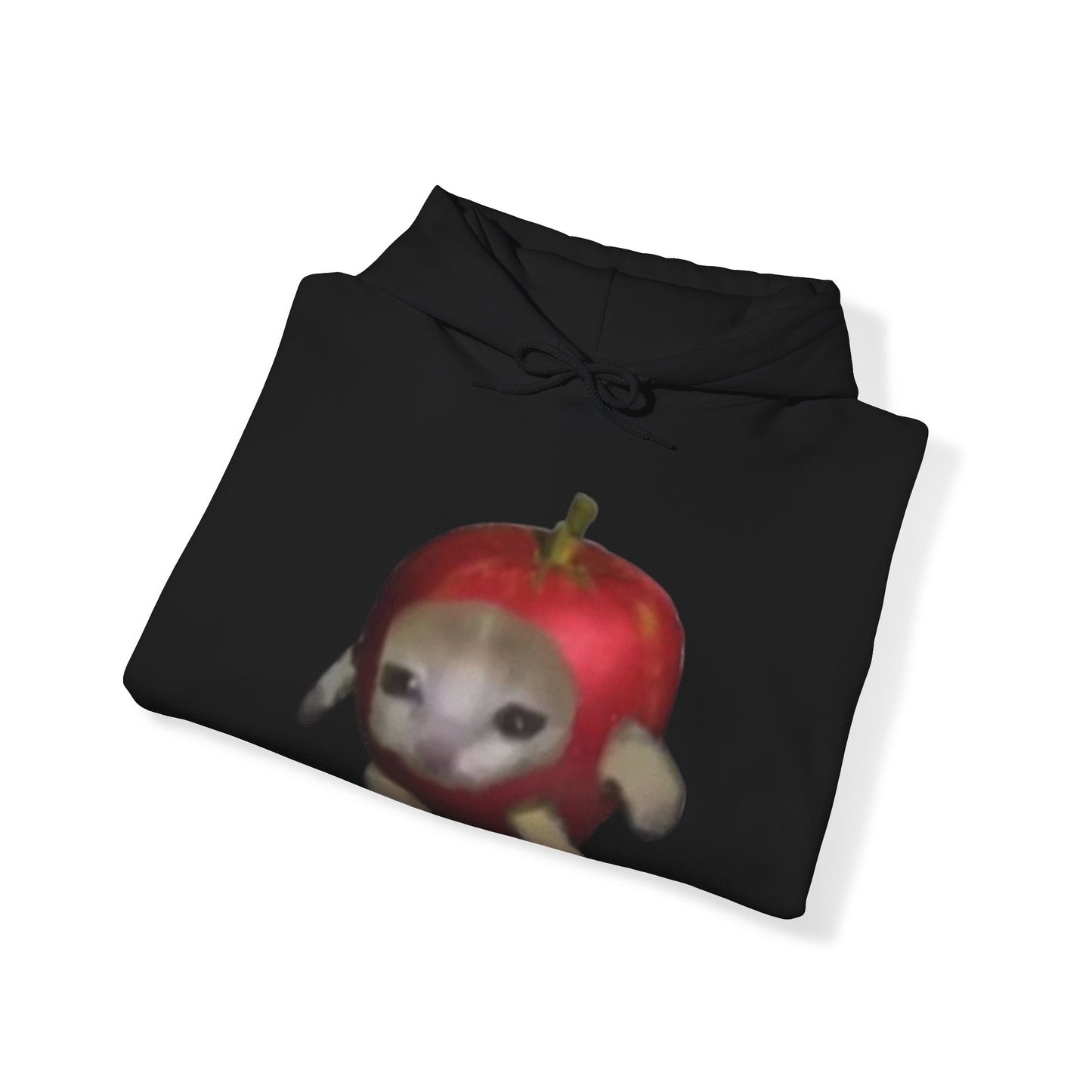 "Whimsical Apple Cat Delight: Unisex Heavy Blend™ Hooded Sweatshirt for Feline Fans!"