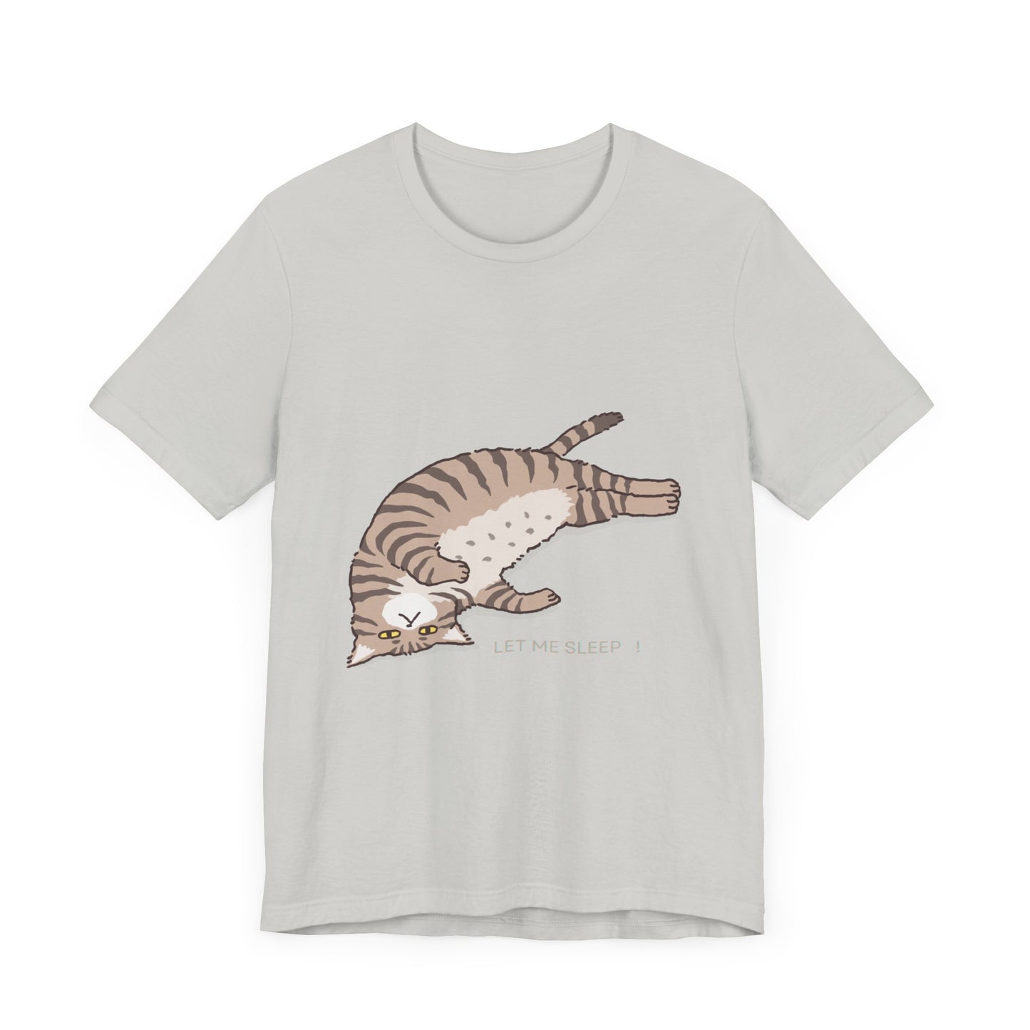 "Dreamy Comfort: SLEEPY Cat Unisex Jersey Short Sleeve Tee - Cozy Up with Feline Serenity!"