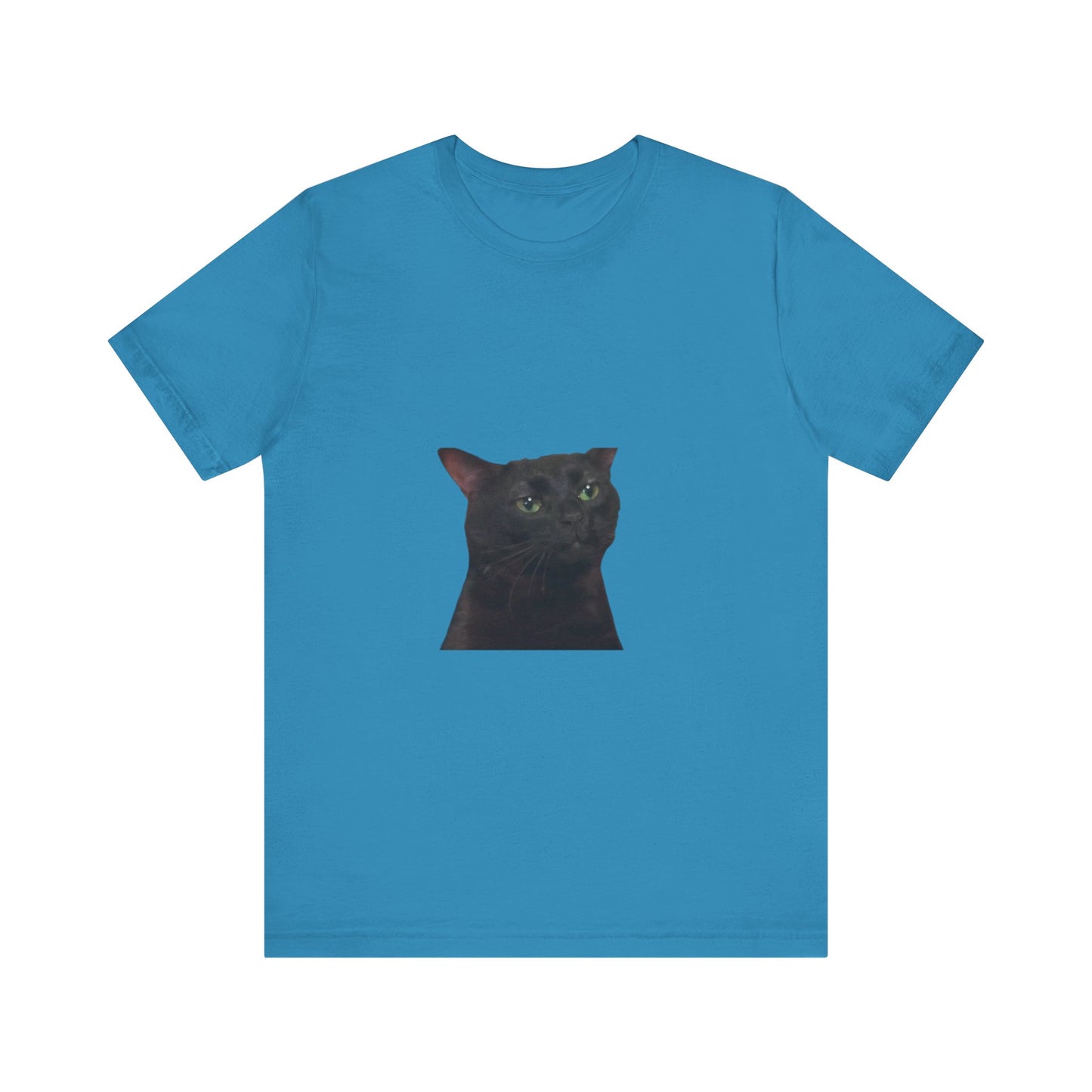 "Expressive Elegance: Sad Cat Unisex Jersey Short Sleeve Tee - Wear Your Emotions with Feline Grace!"