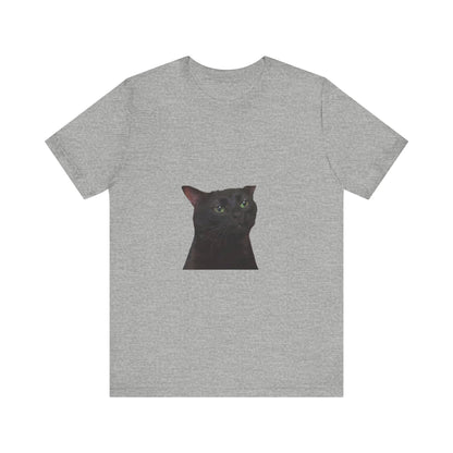 "Expressive Elegance: Sad Cat Unisex Jersey Short Sleeve Tee - Wear Your Emotions with Feline Grace!"