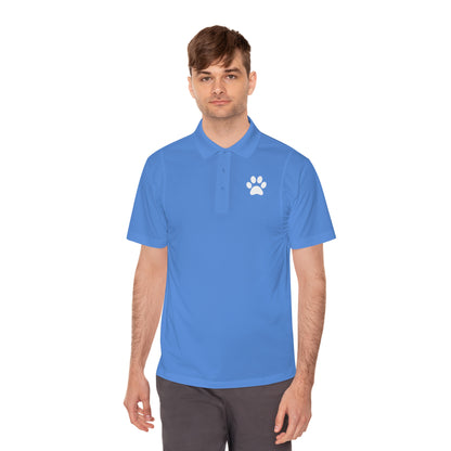 "Paws for Attention: Cat Paw Single Men's Sport Polo Shirt - Sporty Style with a Feline Flair!"