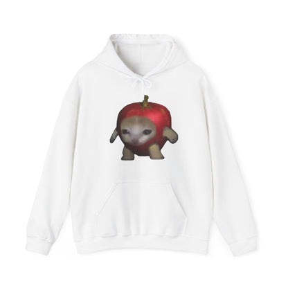 "Whimsical Apple Cat Delight: Unisex Heavy Blend™ Hooded Sweatshirt for Feline Fans!"