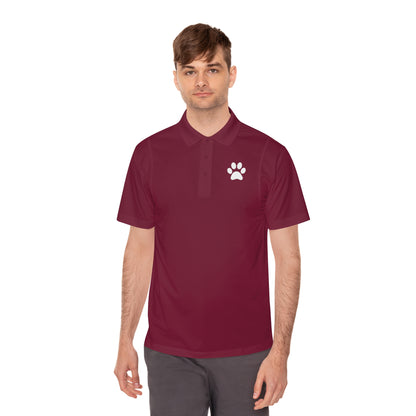 "Paws for Attention: Cat Paw Single Men's Sport Polo Shirt - Sporty Style with a Feline Flair!"