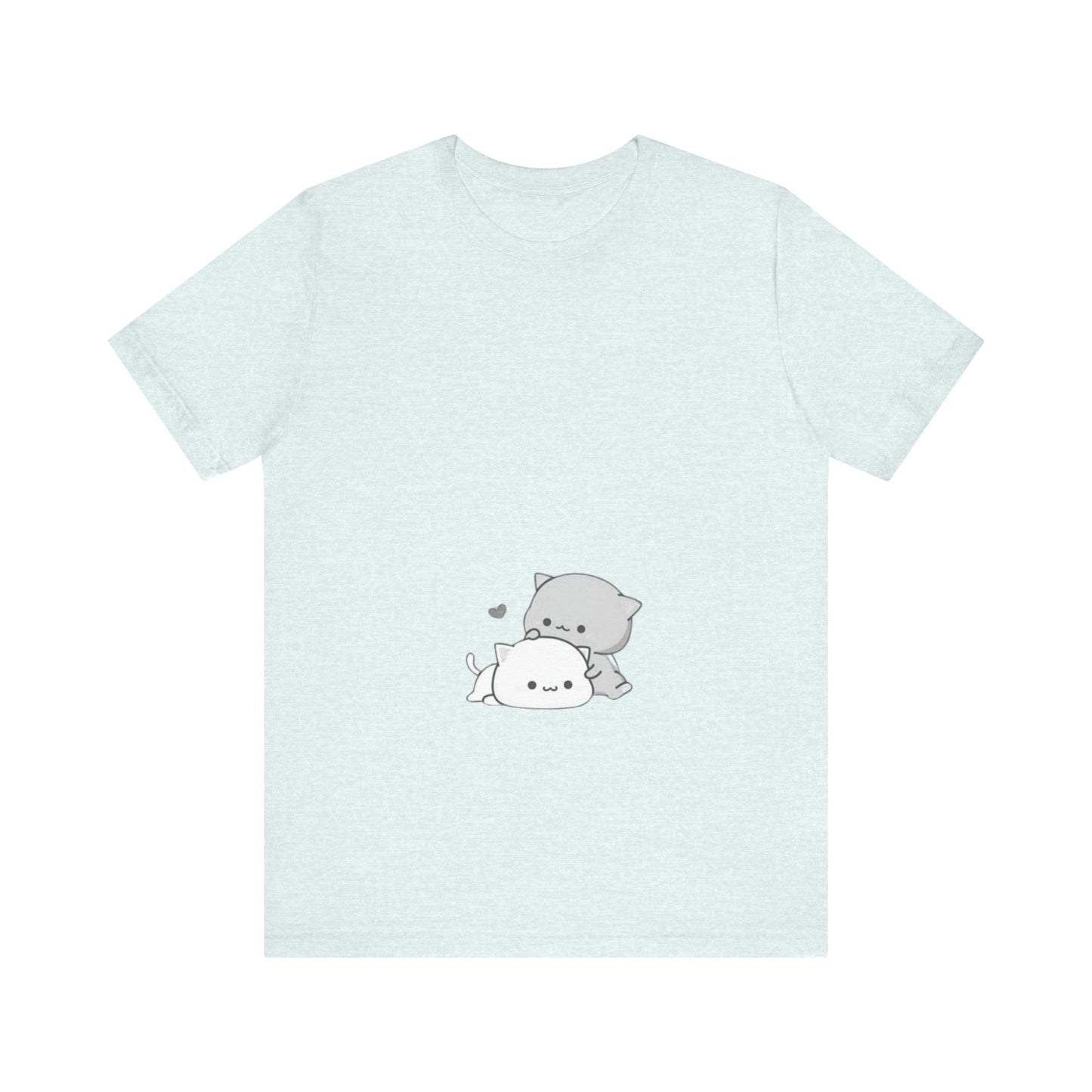 "Double the Cuteness: Cute Two Cats Unisex Jersey Short Sleeve Tee - Double the Feline Fun in Your Wardrobe!"