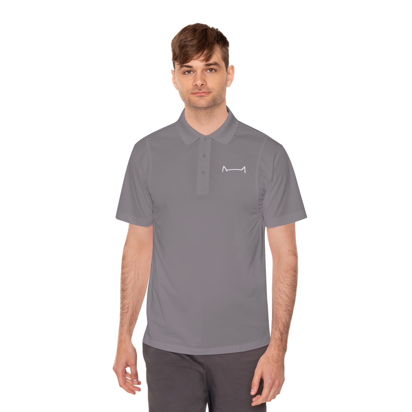 "Feline Elegance: Men's Sport Polo Shirt with Cat Logo - Elevate Your Style with Purr-fect Sophistication!"