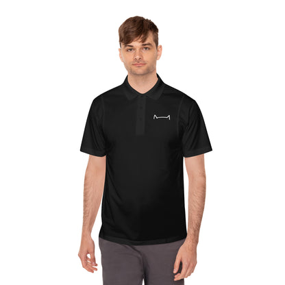 "Feline Elegance: Men's Sport Polo Shirt with Cat Logo - Elevate Your Style with Purr-fect Sophistication!"