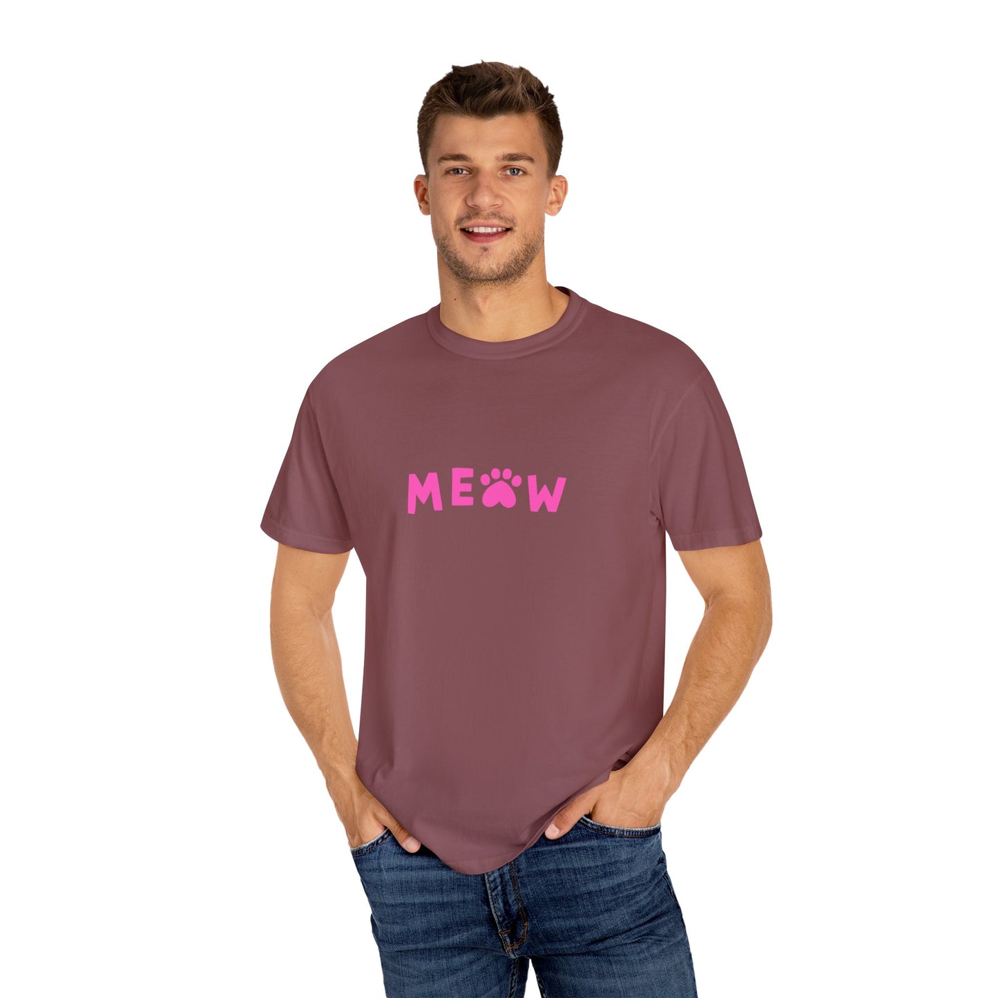 "Meow in Style: Unisex Garment-Dyed T-shirt - Let Your Inner Cat Lover Shine!"