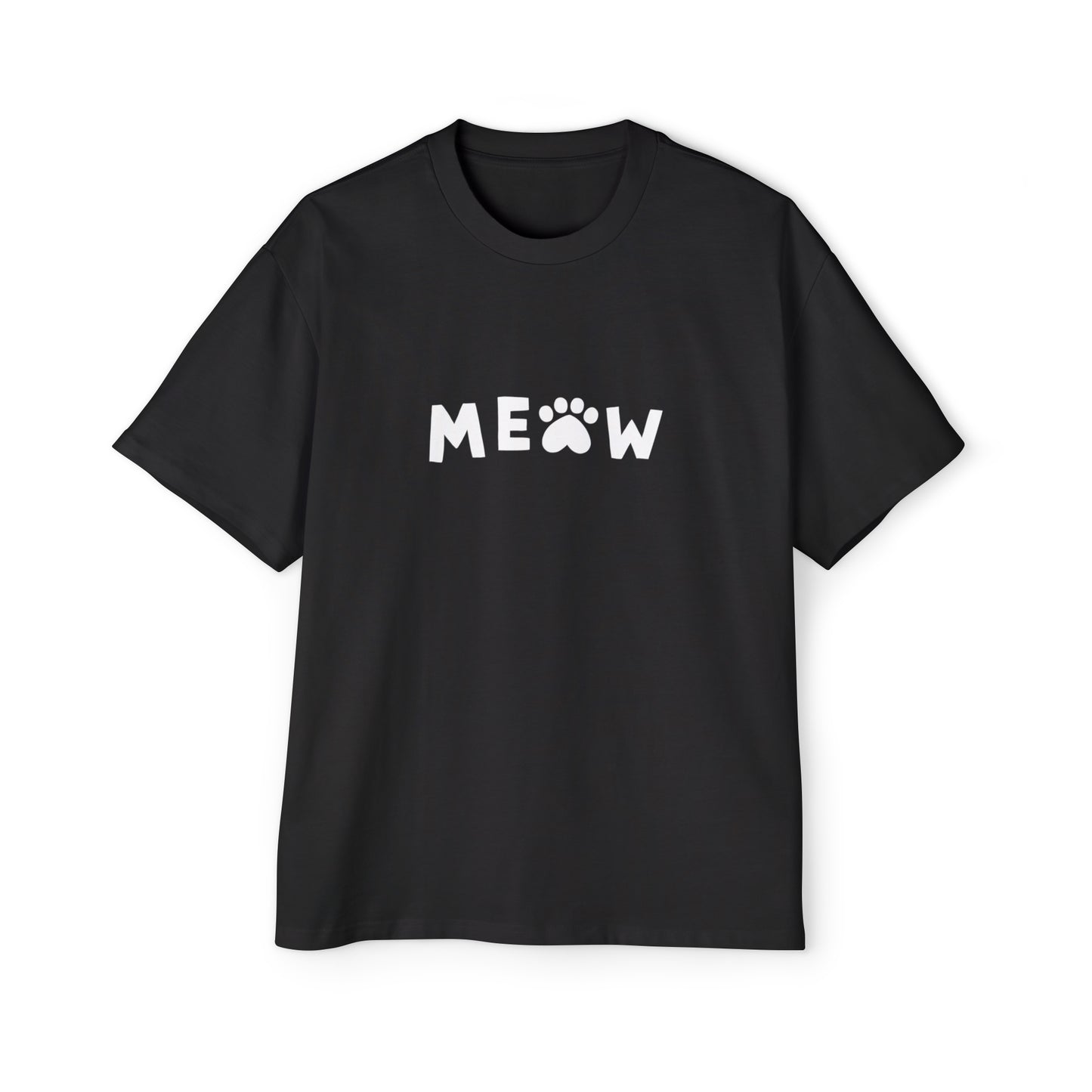 "Purrfect Crew: Men's Heavy Oversized Tee - Join the CAT GANG in Style!"