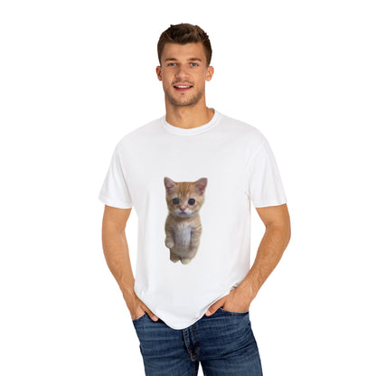 "Adorable Feline Charm: Cute Cat Unisex Garment-Dyed T-shirt - Wear Your Love for Cats in Style!"