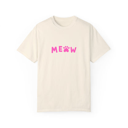 "Meow in Style: Unisex Garment-Dyed T-shirt - Let Your Inner Cat Lover Shine!"