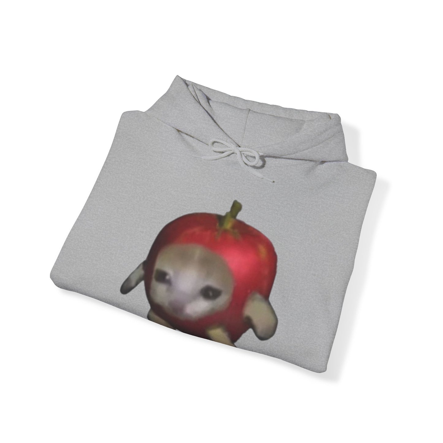 "Whimsical Apple Cat Delight: Unisex Heavy Blend™ Hooded Sweatshirt for Feline Fans!"