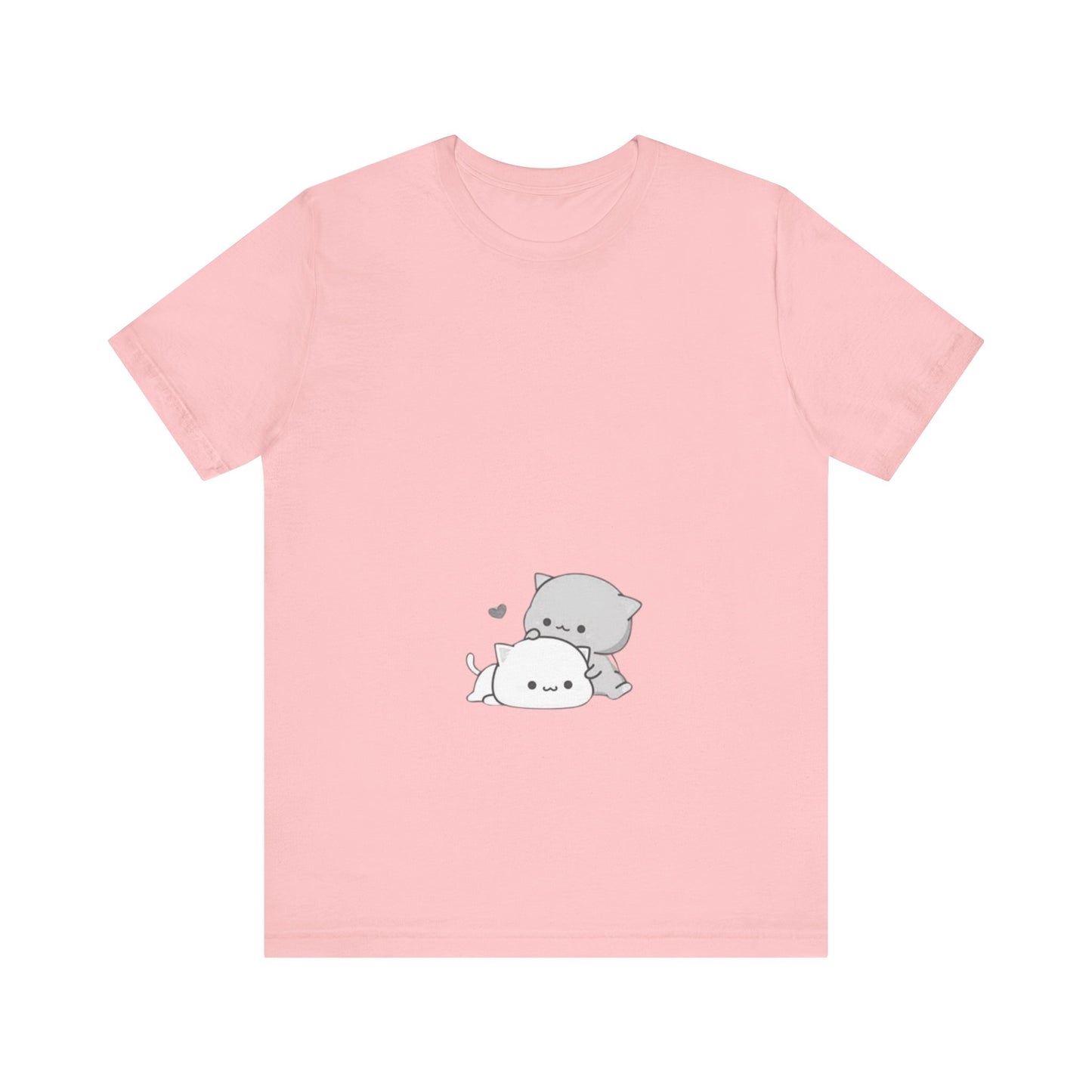 "Double the Cuteness: Cute Two Cats Unisex Jersey Short Sleeve Tee - Double the Feline Fun in Your Wardrobe!"