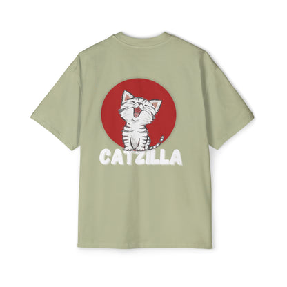 "Roar of Style: CATZILLA Men's Heavy Oversized Tee - Unleash Your Feline Fury with Fashion!"