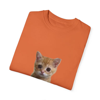 "Adorable Feline Charm: Cute Cat Unisex Garment-Dyed T-shirt - Wear Your Love for Cats in Style!"