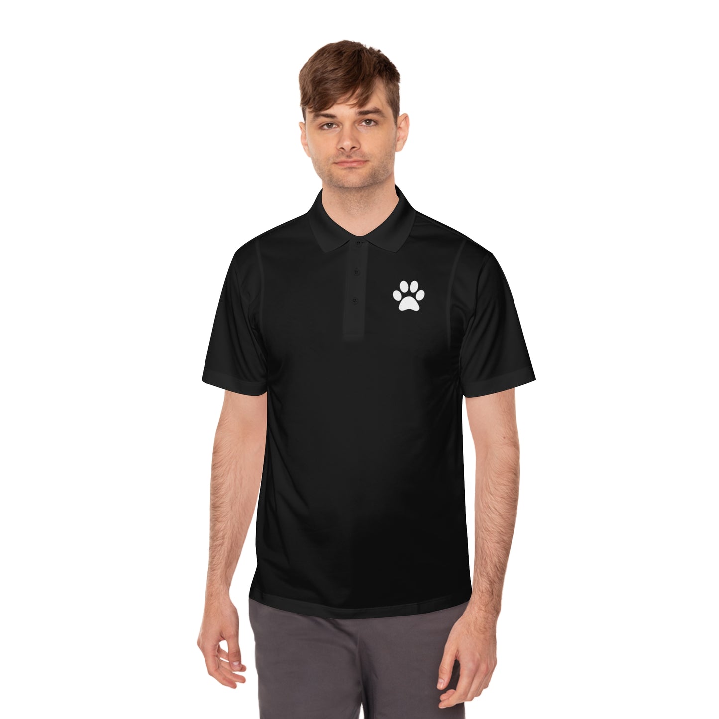 "Paws for Attention: Cat Paw Single Men's Sport Polo Shirt - Sporty Style with a Feline Flair!"