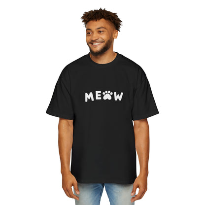 "Purrfect Crew: Men's Heavy Oversized Tee - Join the CAT GANG in Style!"