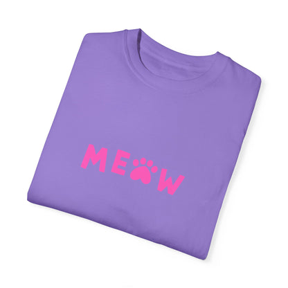 "Meow in Style: Unisex Garment-Dyed T-shirt - Let Your Inner Cat Lover Shine!"