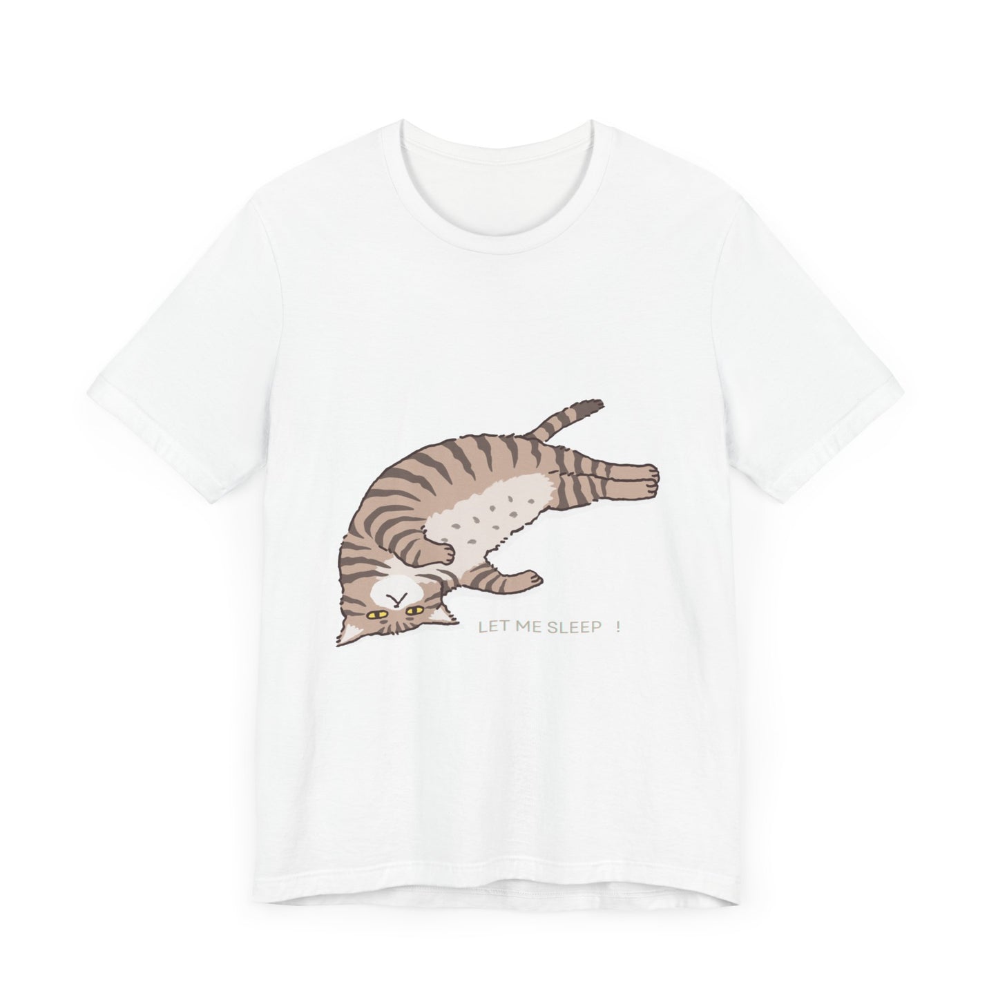 "Dreamy Comfort: SLEEPY Cat Unisex Jersey Short Sleeve Tee - Cozy Up with Feline Serenity!"