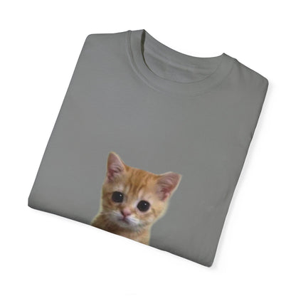 "Adorable Feline Charm: Cute Cat Unisex Garment-Dyed T-shirt - Wear Your Love for Cats in Style!"