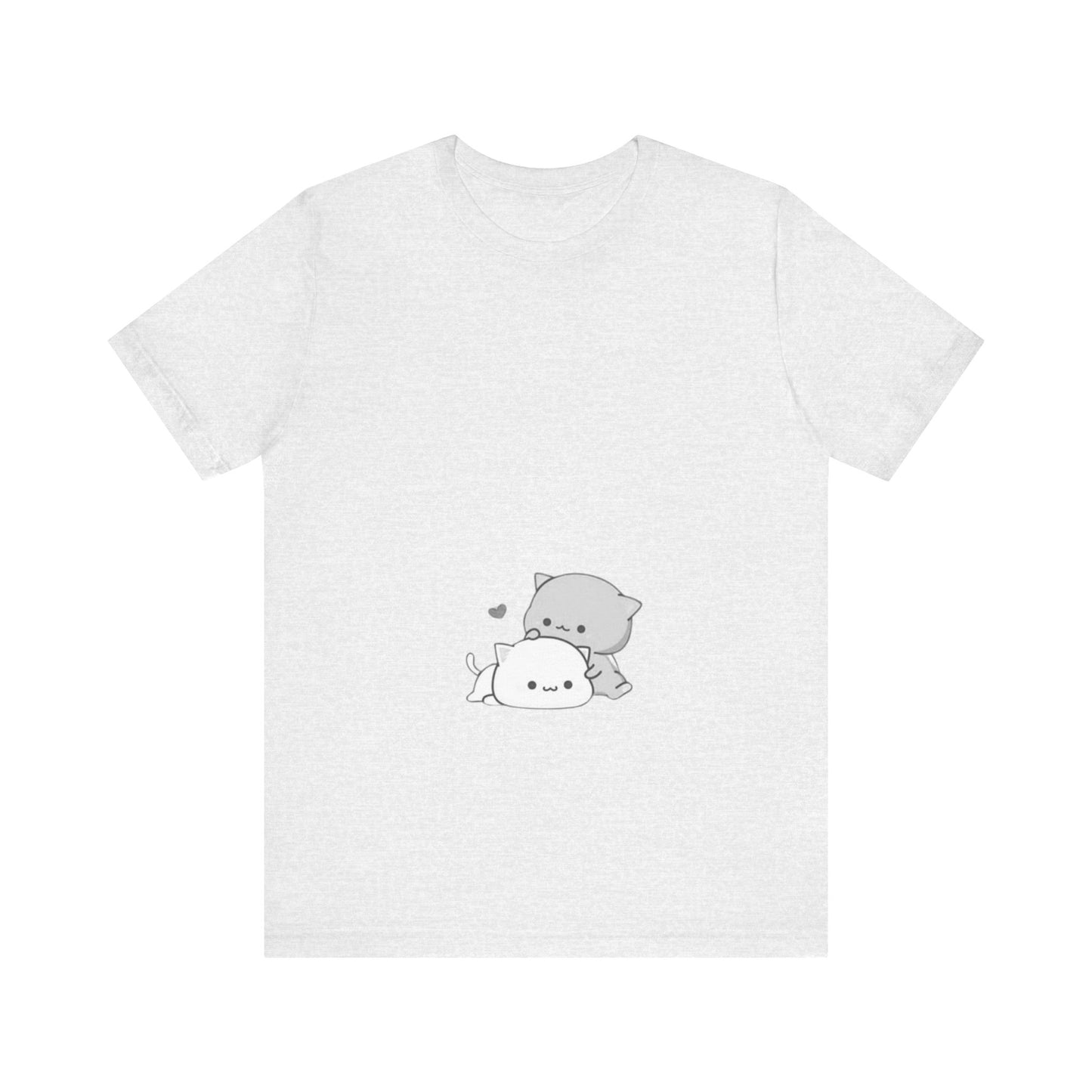 "Double the Cuteness: Cute Two Cats Unisex Jersey Short Sleeve Tee - Double the Feline Fun in Your Wardrobe!"