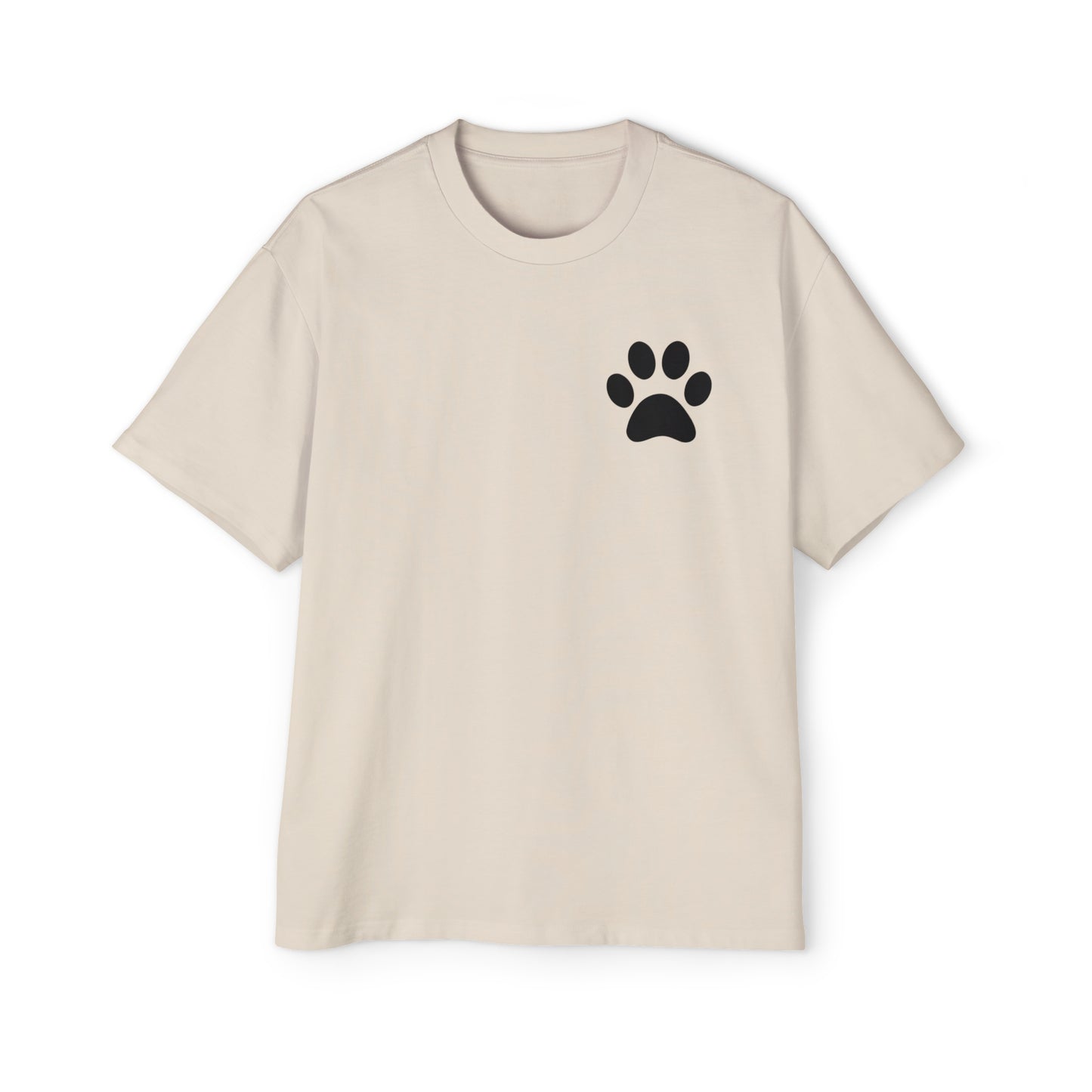 "Paw-some Style: Men's Heavy Oversized Tee - Embrace Feline Charm with Cat Paw Design!"